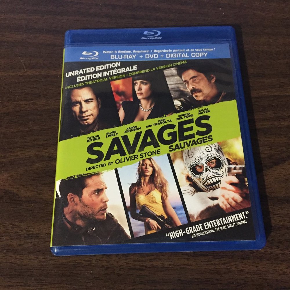 Savages Blu ray DVD Taylor Kitsch Salma Hayek Director Oliver Stone